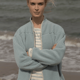 Donna striped Bluse m/lange ærmer - Dame - Ecru w/Aqua - Gumpel & Co