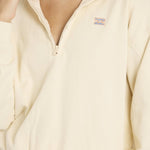 Billabong Classic Feels Half Zip Sweatshirt - Dame - White Cap