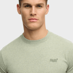 Organic Cotton Essential Logo Tshirt - Herre - Vintage Sage Green Marl - Gumpel & Co