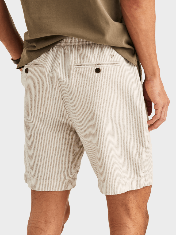 Morris Fenix Seersucker Shorts - Khaki