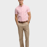 SUPERDRY Preppy Oxford Kortærmet Skjorte - Herre - Cali Coral/Optic Stripe