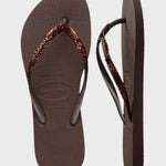 Slim Glitter II Klipklapper - Dame - Dark Brown - Gumpel & Co