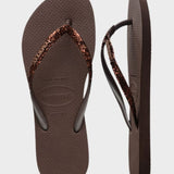 Slim Glitter II Klipklapper - Dame - Dark Brown - Gumpel & Co