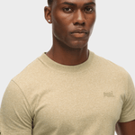 Organic Cotton Essential Logo Tshirt - Herre - Tan Brown Fleck Marl - Gumpel & Co