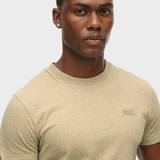 Organic Cotton Essential Logo Tshirt - Herre - Tan Brown Fleck Marl - Gumpel & Co
