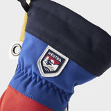 Junior Army Leather Heli Ski 5 fingre - Børn - Light Red Multi