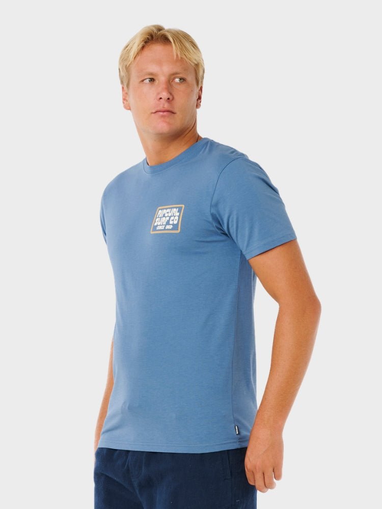 Rip Curl Pacific Rinse Sunrise T shirt - Herre - Bluefin