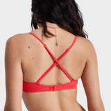 Roxy Solid Essentials Wrap Bra Bikini Top - Dame - Hibiscus