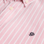 Preppy Oxford Langærmet Skjorte - Herre - Cali Coral / Optic Stripe - Gumpel & Co