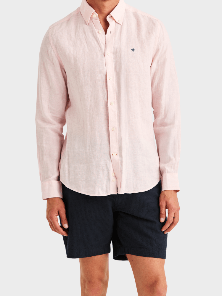 Morris Douglas Linen Shirt-Classic Fit - Lt Pink