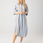 KNOWLEDGE COTTON APPAREL Skjortekjole - Dame - Multi color stripe