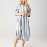 KNOWLEDGE COTTON APPAREL Skjortekjole - Dame - Multi color stripe