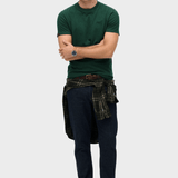 Organic Cotton Essential Logo T-shirt - Herre - Pitch Green Marl