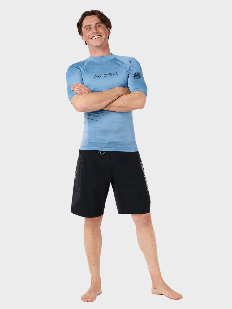 Rip Curl Dawn Patrol UPF Perf S/S UV trøjer - Herre - Faded Denim