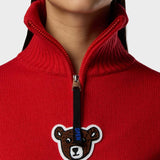 JCC Teddy Quarter Zip Strik - Dame - Red