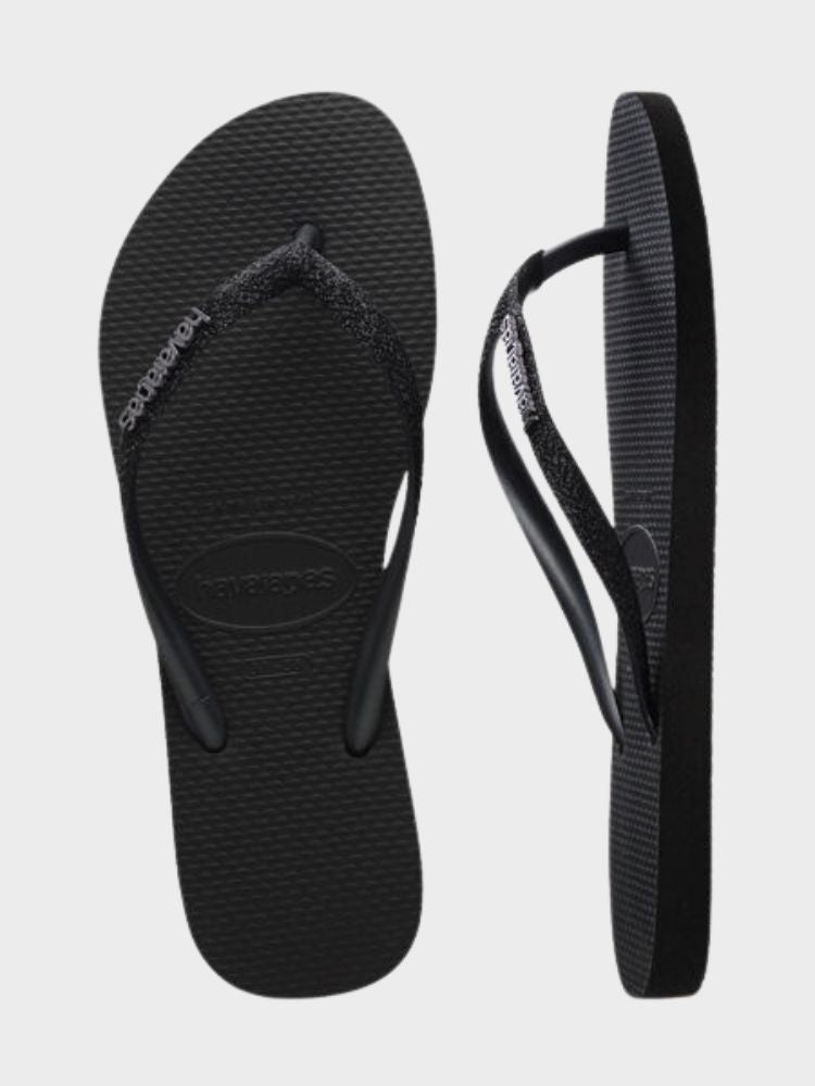 Slim Glitter II Klipklapper - Dame - Black/Black - Gumpel & Co