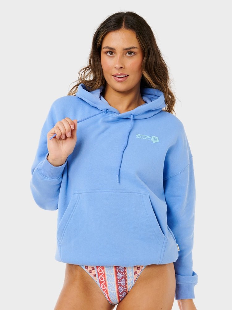 Rip Curl Surf Puff Heritage Hood P/P Hoodie - Dame - Cornflower Blue