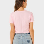 Molokai V Prnted T shirt - Dame - Soft Pink Hawaii - Gumpel & Co