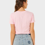 Molokai V Prnted T shirt - Dame - Soft Pink Hawaii - Gumpel & Co
