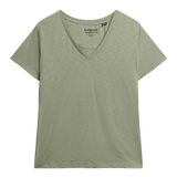 SUPERDRY Studios Slub Embroidered Tshirt - Dame - Dusty Sage