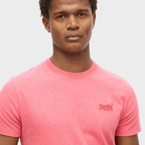 Organic Cotton Essential Logo Tshirt - Herre - Punch Pink Marl - Gumpel & Co
