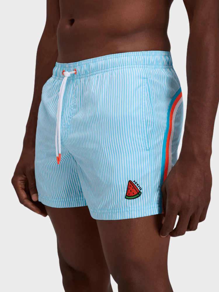 Sundek Juicy Stripe Short Length Badebukser - Herre - Lunar