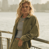 Chilled Out Washed Cord Top - Dame - Oil Green - Gumpel & Co