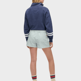 SUPERDRY Cotton Stripe Elastic Shorts - Dame - Peppermint Chalk Stripe