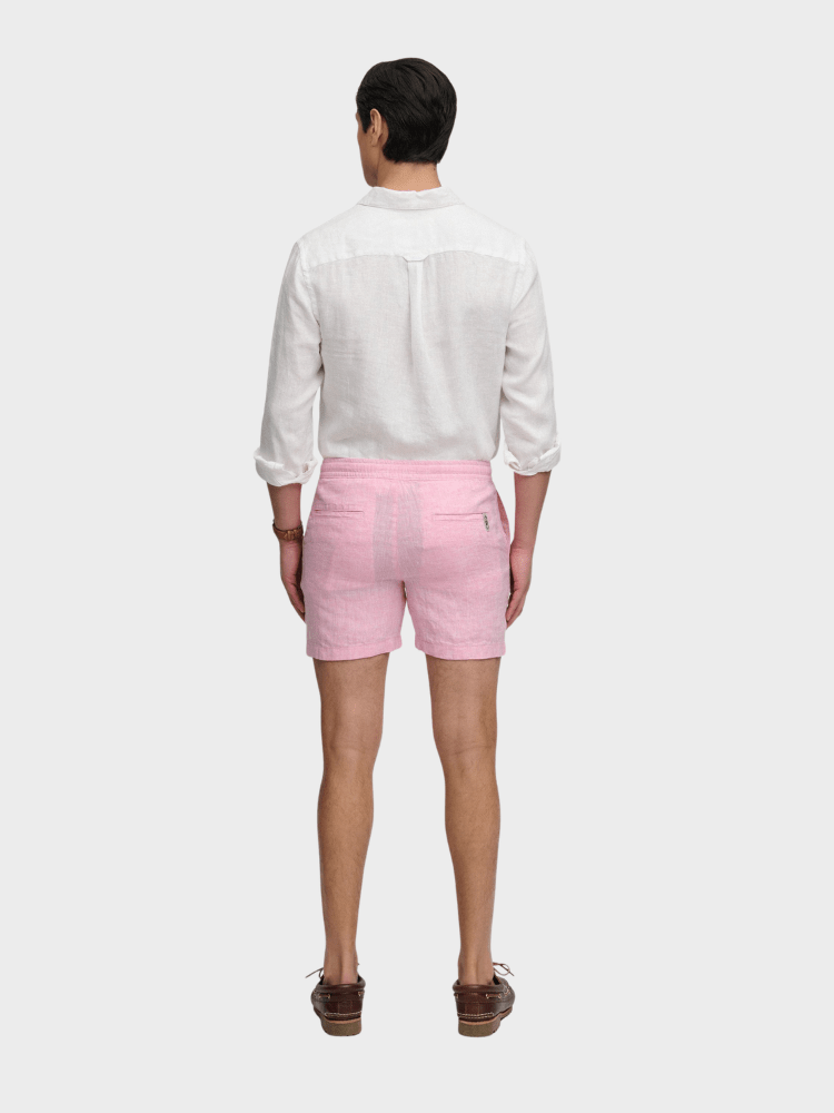 SUPERDRY Merchant Linen Shorts - Herre - Pink Chambray