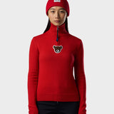 JCC Teddy Quarter Zip Strik - Dame - Red