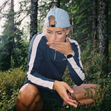 W 5Mila Half Zip - Dame - Faded Navy/Stripe
