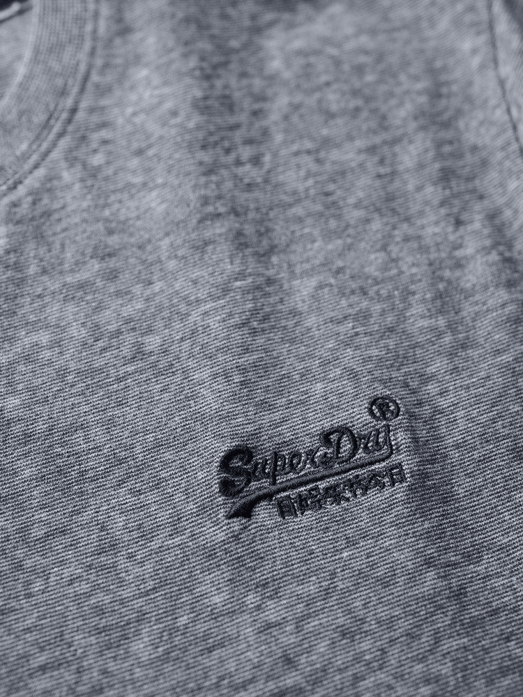 Organic Cotton Essential Logo Tshirt - Herre - Eclipse Navy/Grey Marl Feeder - Gumpel & Co