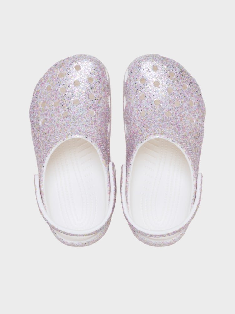 Classic Fantasy Glitter Clog Crocs - Børn - White - Gumpel & Co