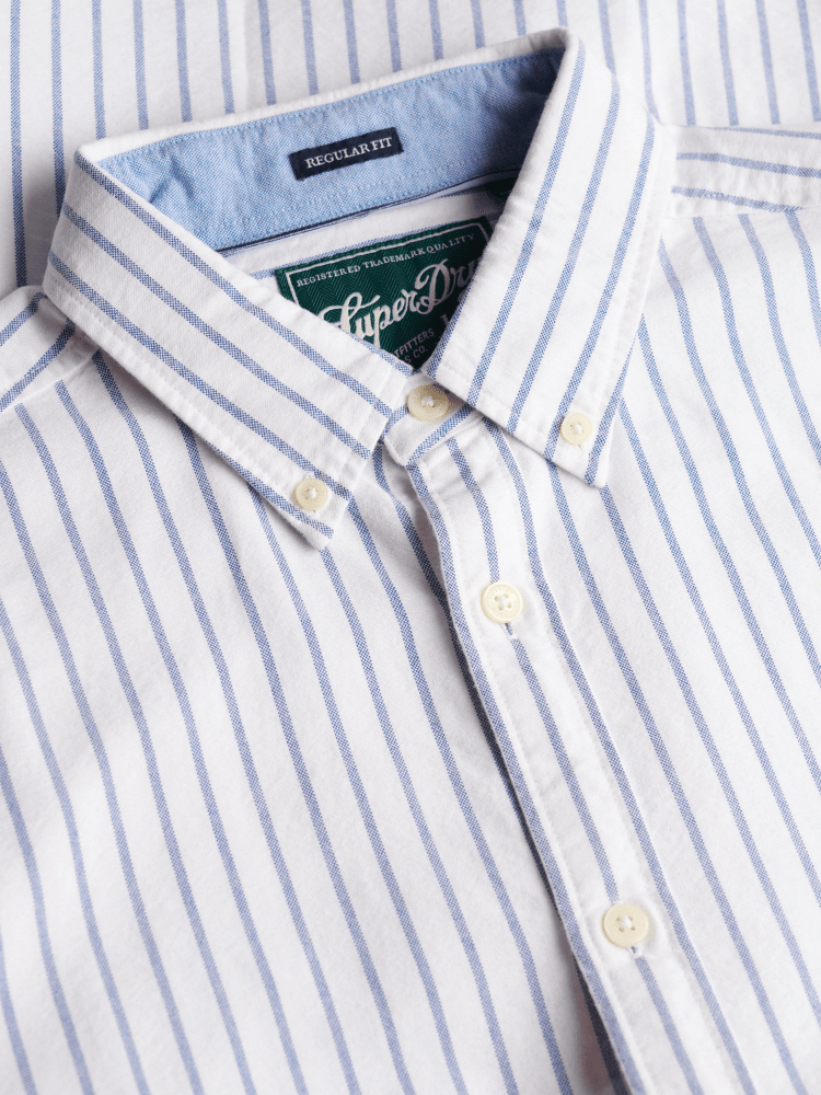 Preppy Oxford Langærmet Skjorte - Herre - Classic Blue/Optic Stripe - Gumpel & Co
