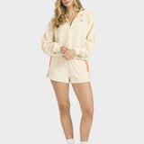 Billabong Classic Feels Half Zip Sweatshirt - Dame - White Cap