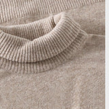 Lambswool high neck sweater Strik - Dame - Kelp melange
