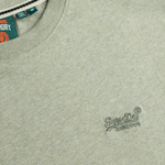 Organic Cotton Essential Logo Tshirt - Herre - Vintage Sage Green Marl - Gumpel & Co