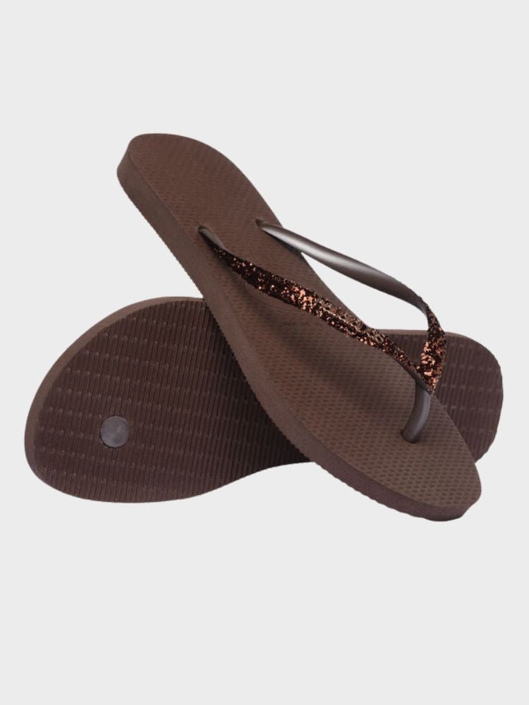 Slim Glitter II Klipklapper - Dame - Dark Brown - Gumpel & Co