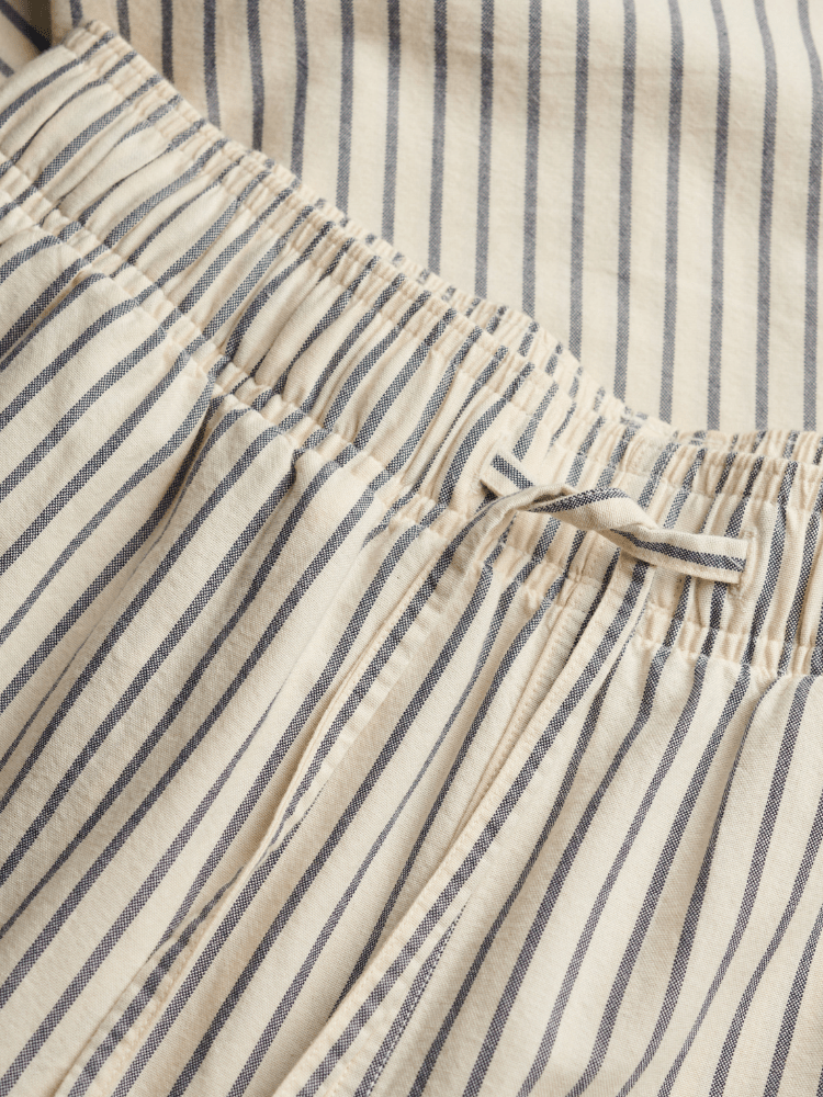 SUPERDRY Cotton Stripe Elastic Bukser - Dame - Lauren Navy Stripe