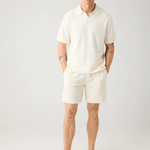 KNOWLEDGE COTTON APPAREL Organic Cotton Knitted Polo GOTS/Vegan - Herre - Egret