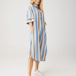 KNOWLEDGE COTTON APPAREL Skjortekjole - Dame - Multi color stripe