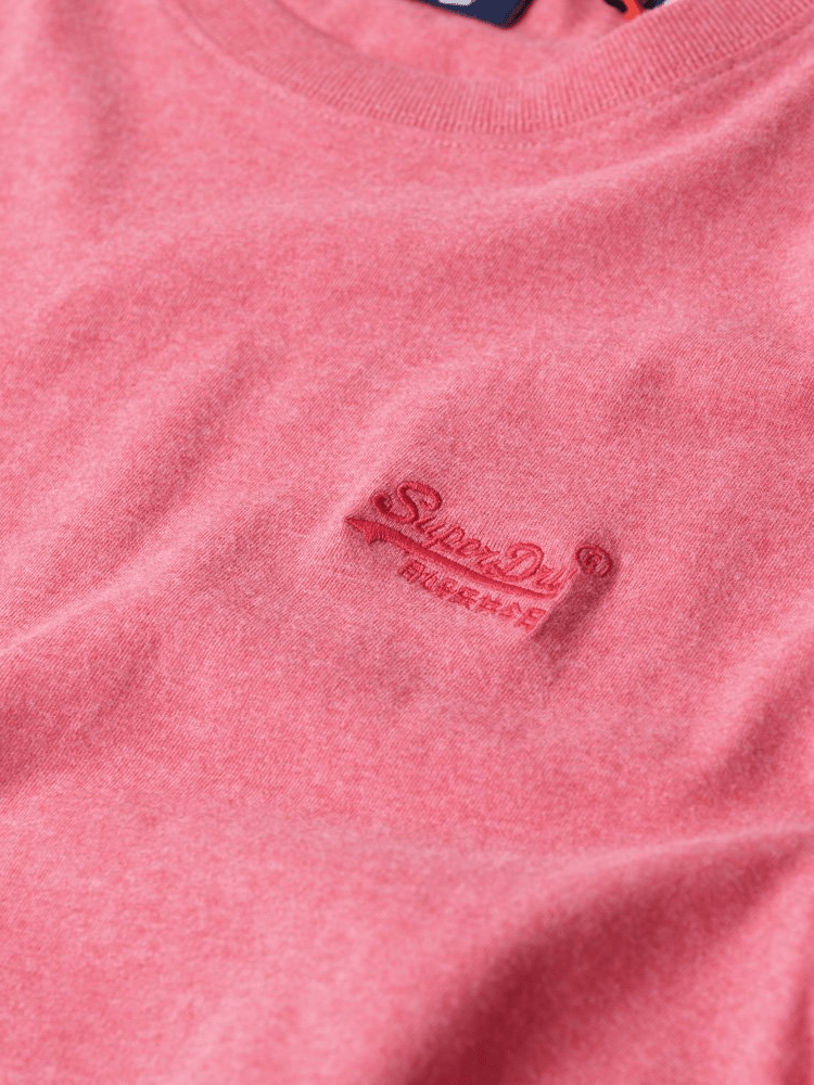 Organic Cotton Essential Logo Tshirt - Herre - Punch Pink Marl - Gumpel & Co