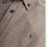 Flannel Herringbone Shirt-Slim Fit - Brown