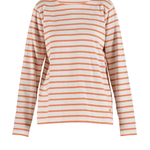 BLUE SPORTSWEAR Donna striped Bluse m/lange ærmer - Dame - Ecru w/Dusty Orange