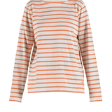 BLUE SPORTSWEAR Donna striped Bluse m/lange ærmer - Dame - Ecru w/Dusty Orange