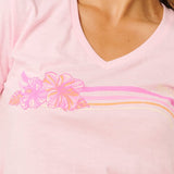 Molokai V Prnted T shirt - Dame - Soft Pink Hawaii - Gumpel & Co