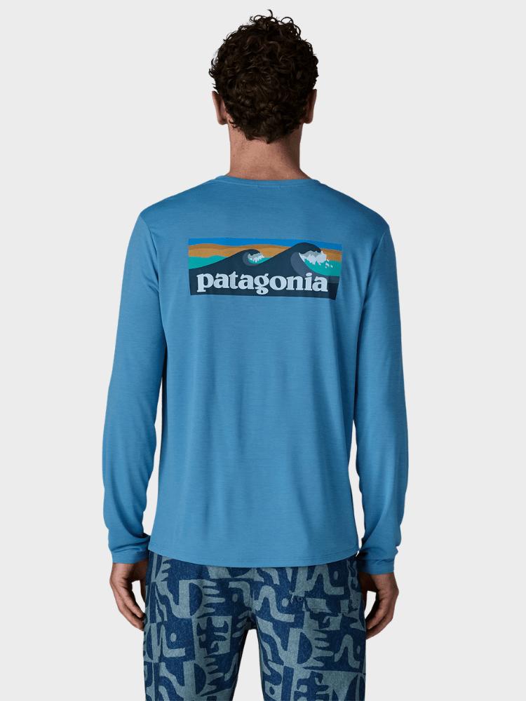 Long - Sleeved Capilene Cool Daily Skjorte - Boardshort Logo - Shore Blue - Light Shore Blue X - Dye - Gumpel & Co