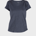 Lotta linen Tee - Dame - Dusty Navy - Gumpel & Co