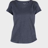 Lotta linen Tee - Dame - Dusty Navy - Gumpel & Co