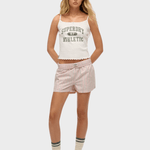 SUPERDRY Cotton Stripe Elastic Short - Dame - Suffolk Pink Stripe